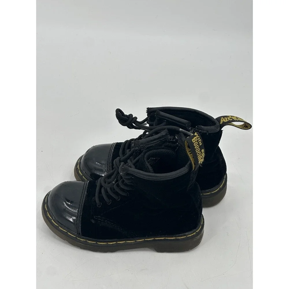 Dr. Martens Bunny Lace Up Zip Boots‎ Toddler Size 7 Black